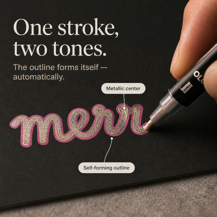 Twinora – Dual-Outline Metallic Ink Marker Set