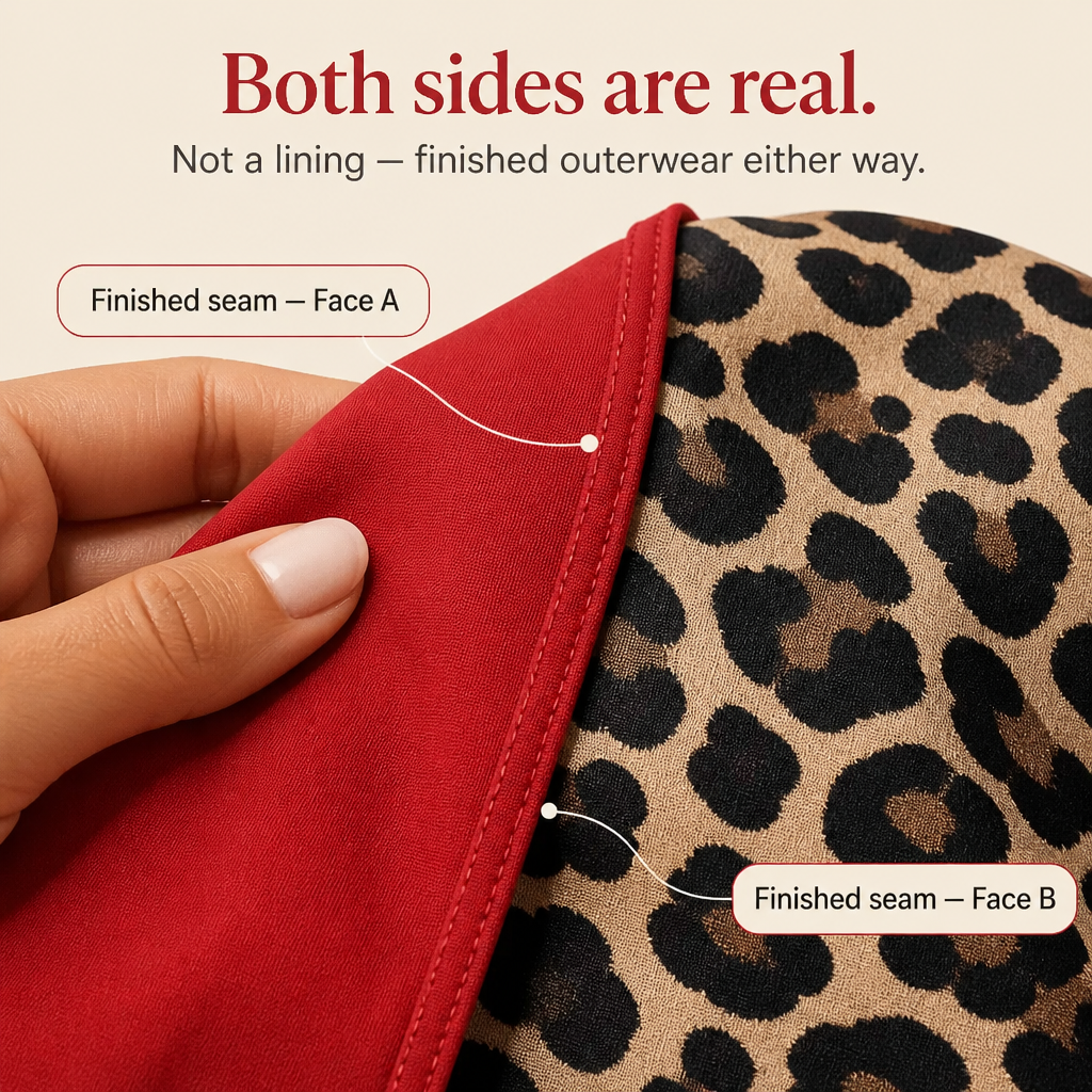 Wearbella – Reversible Leopard Print Hooded Coat