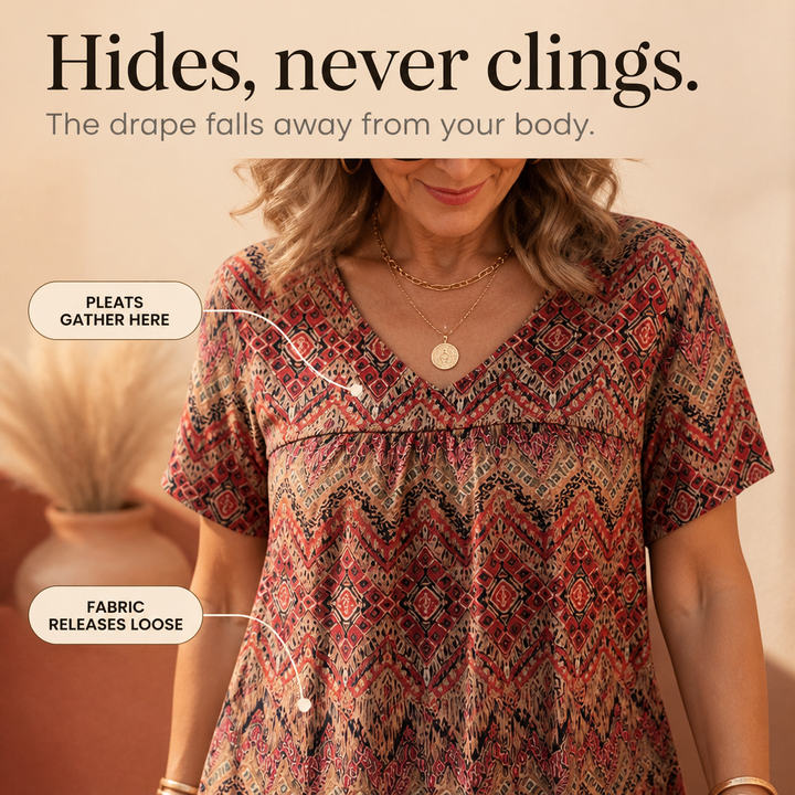 Draveil – The V-Neck Top That Skims, Not Clings