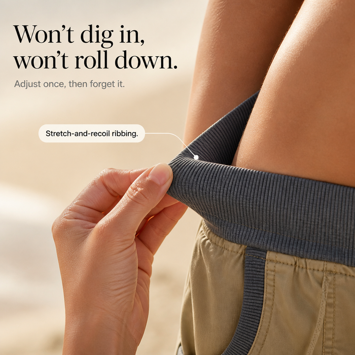 Easeline – High Waisted Elastic Cargo Capri Pants