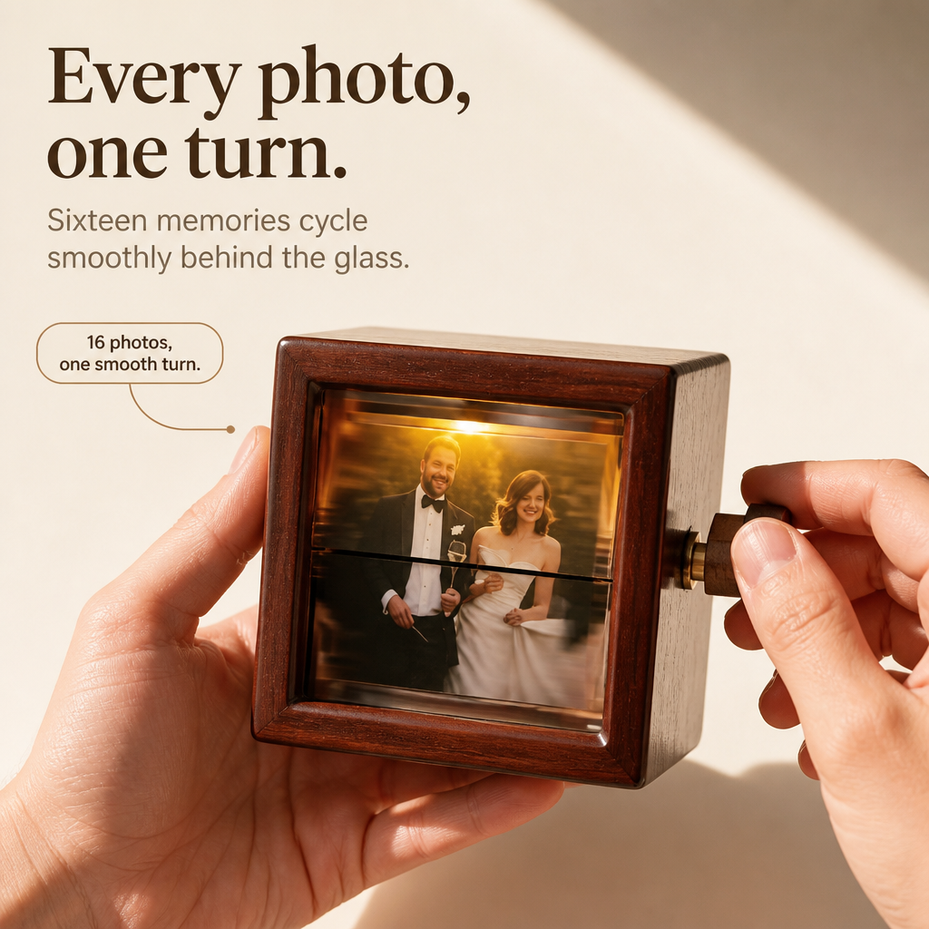 Memory Turn – Hand-Cranked Illuminated Photo Box