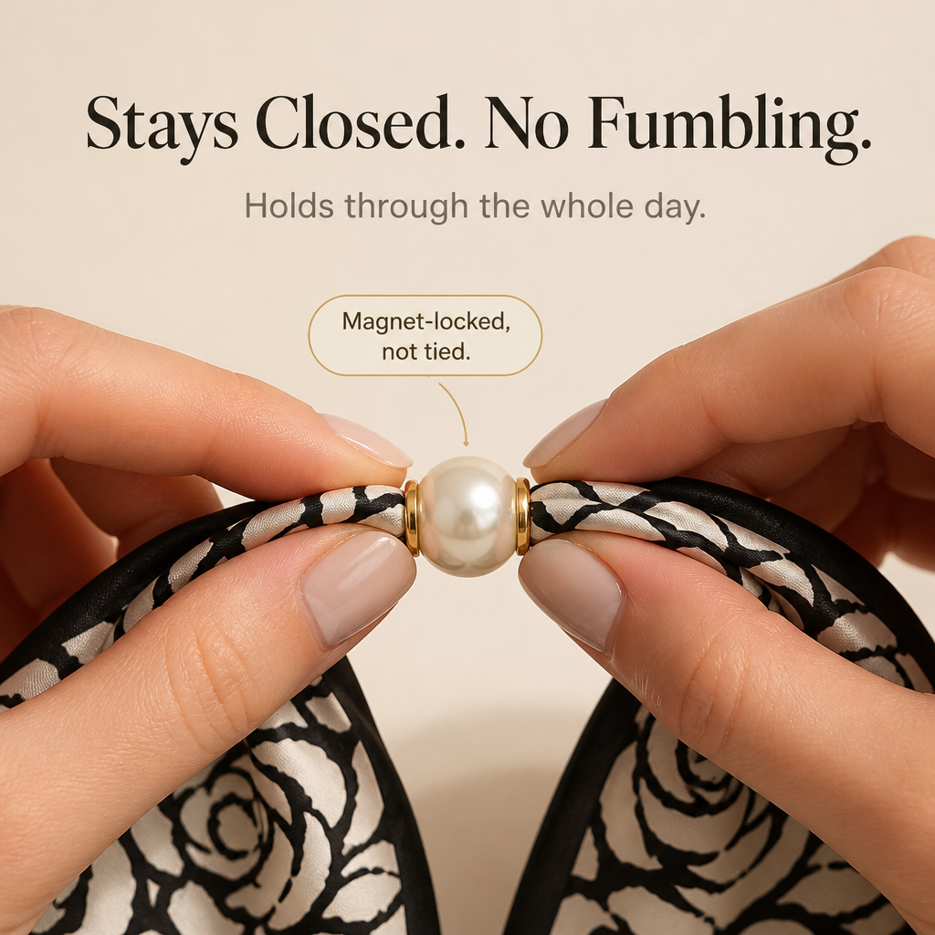 Pearluxe – Faux Pearl Magnetic Scarf Clasp