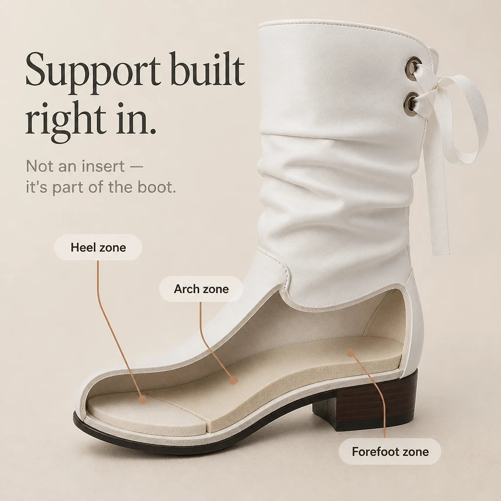 Archwell – Ruched Ribbon Mid-Calf Boots