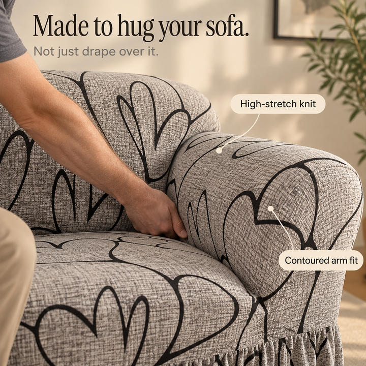 Wrapsody – High-Stretch Ruffled Skirt Sofa Slipcover