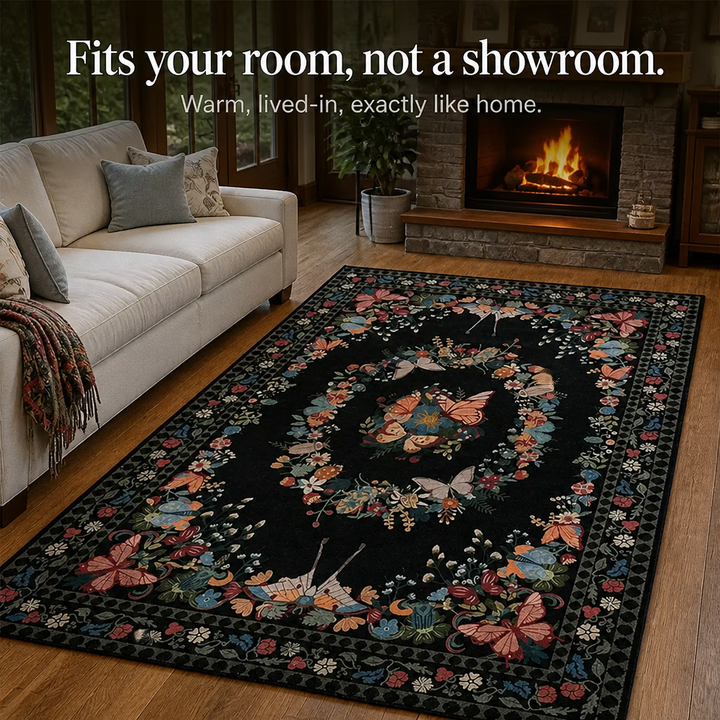 Florenza – Floral Butterfly Print Area Rug