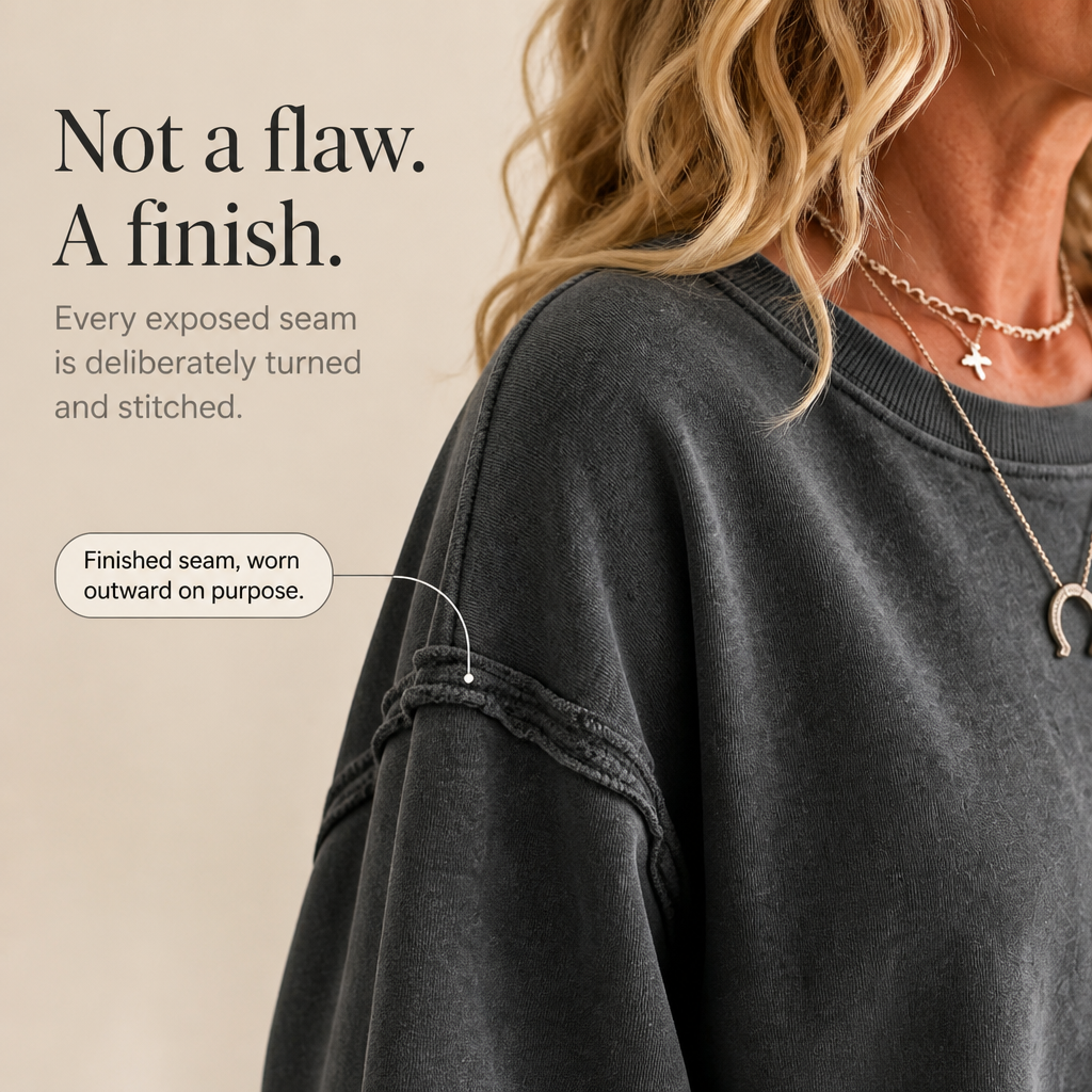 Marlowfield – Exposed-Seam Cut-Out Cuff Sweatshirt