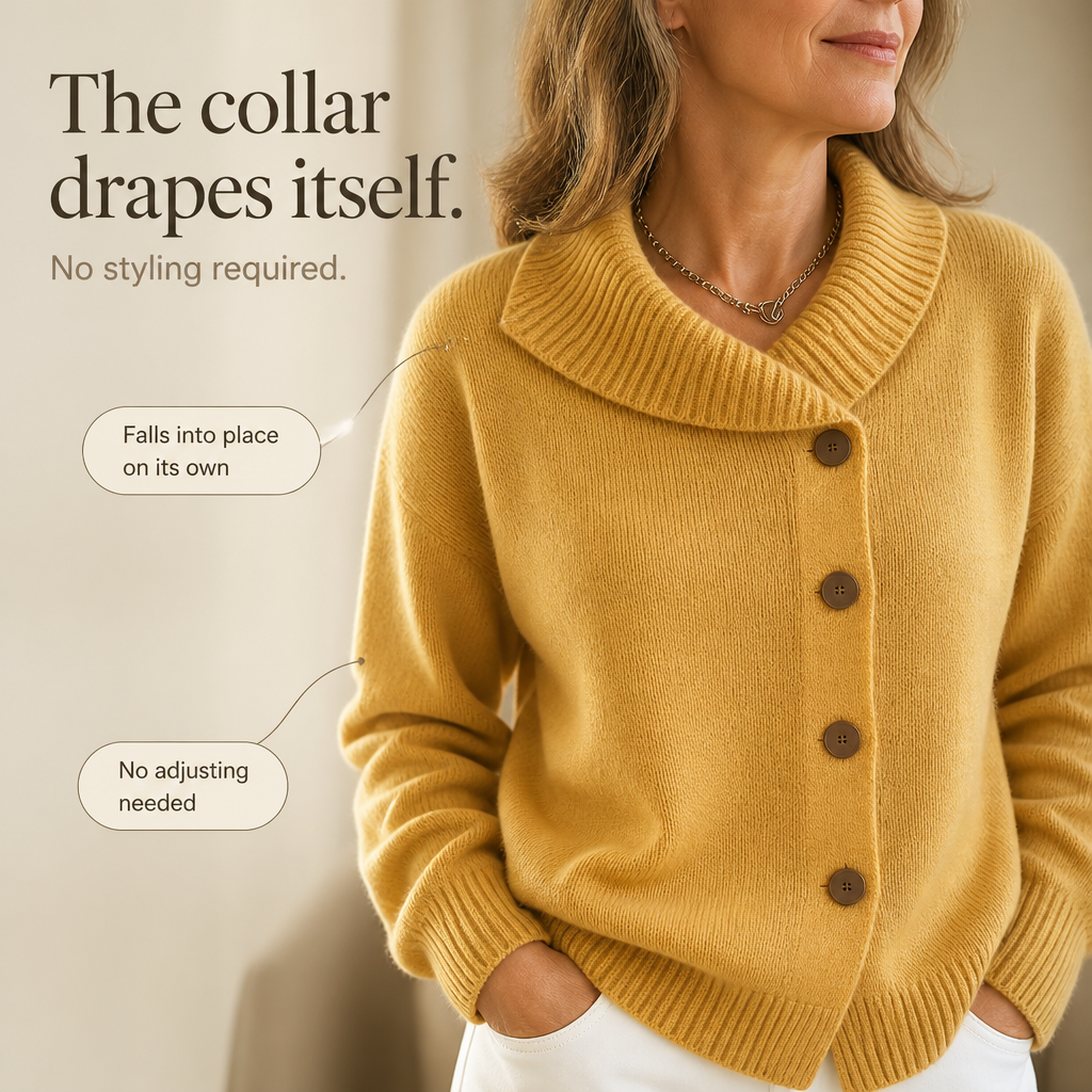 Draperie – Oversized Waterfall Collar Knit Cardigan