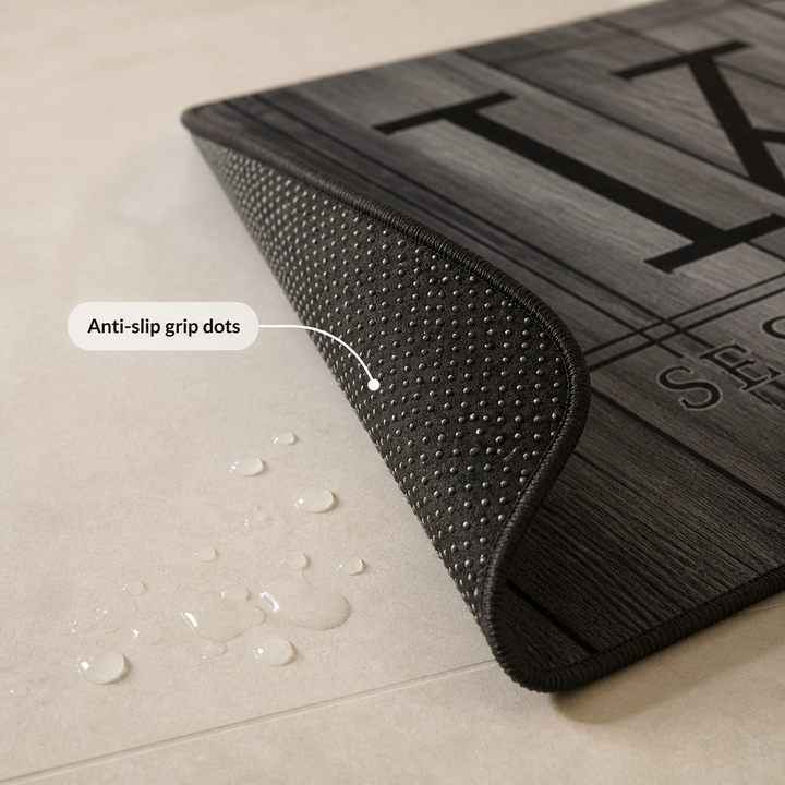 GripLuxe – Long Machine-Washable Kitchen Mat
