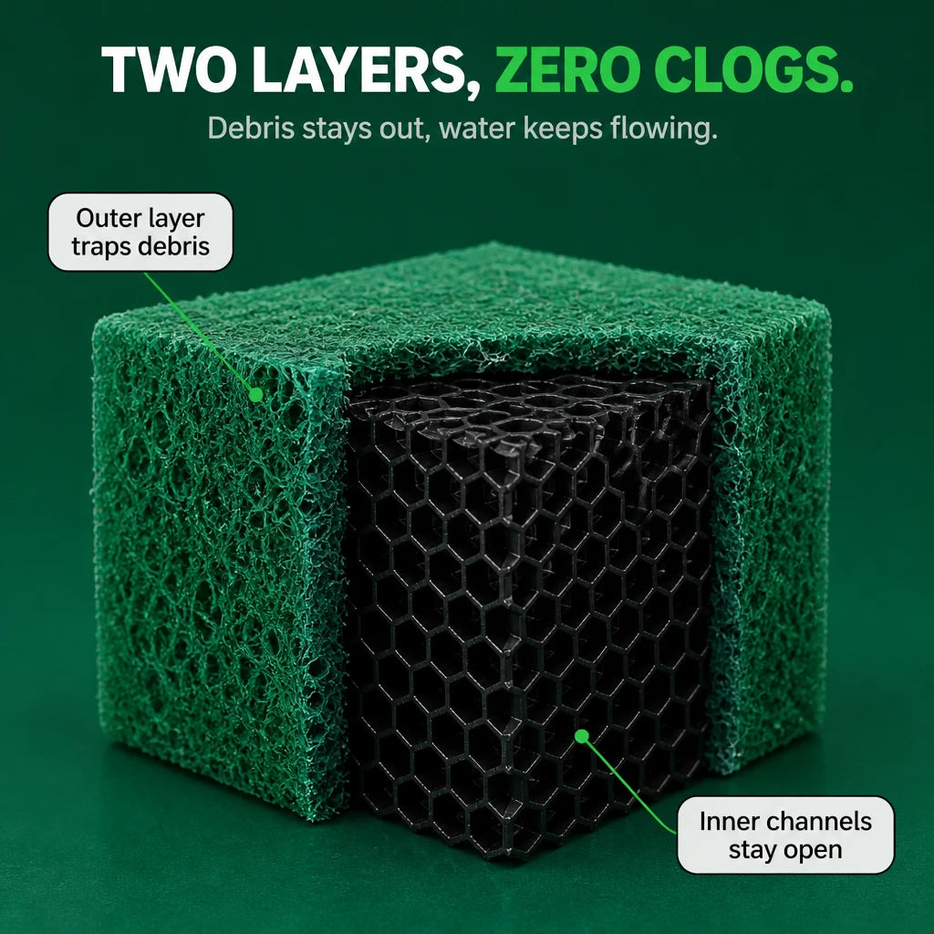 ClearCurrent – Green Honeycomb Aquarium Filter Cube