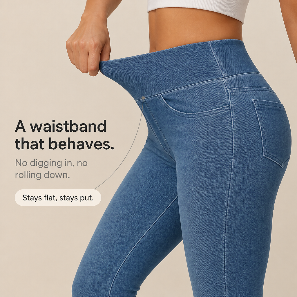 Wearbella – High-Waisted Denim-Look Jeggings