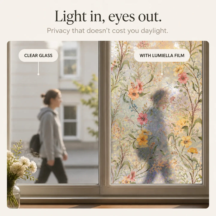 Lumiella – Embossed Floral Stained-Glass Window Film