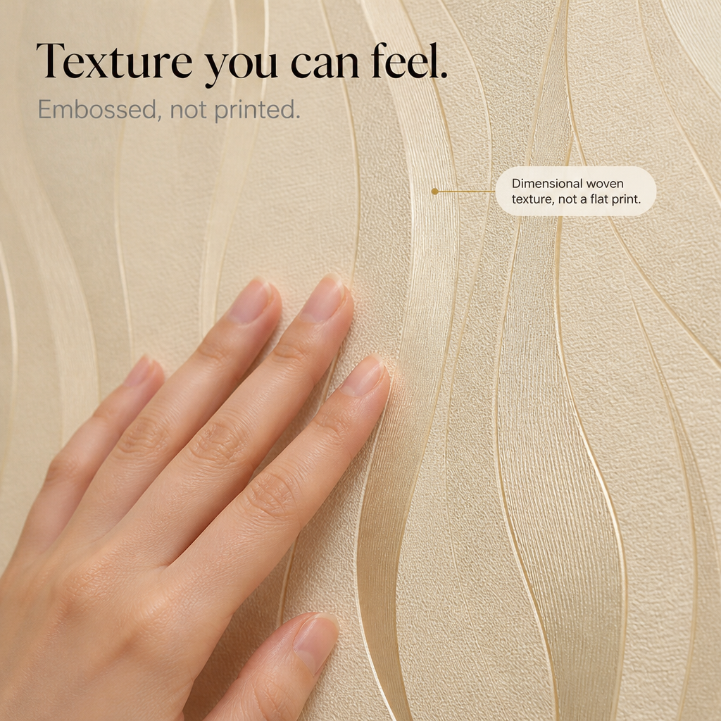 Veloura – 3D Wave Peel-And-Stick Wallpaper (2-Pack)