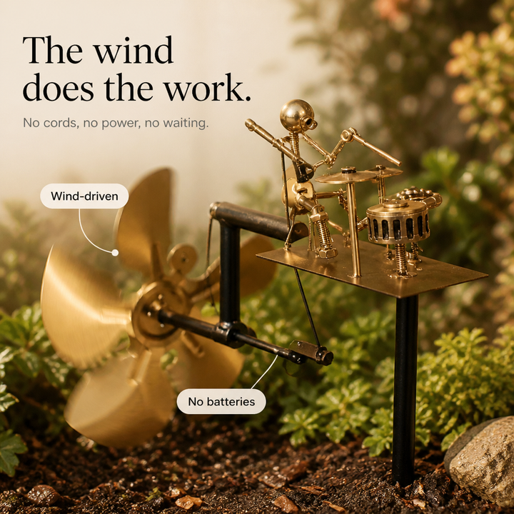 Windplayer – Metal Drummer Garden Stake