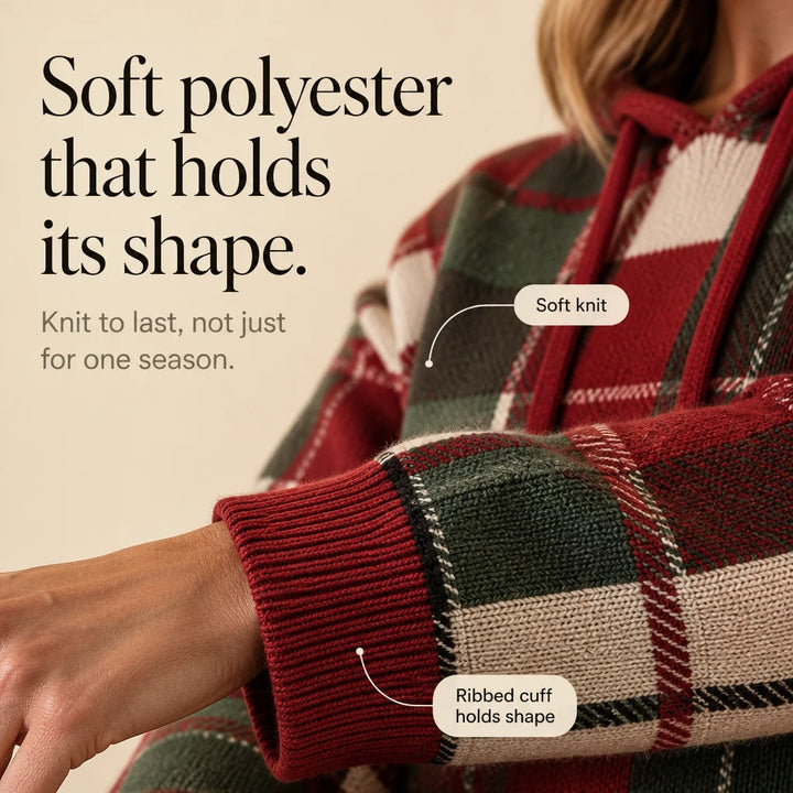 Overa – Plaid Knit Hooded Sweater