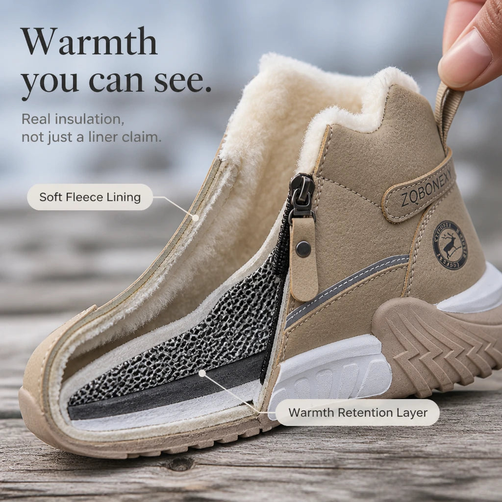 Frostelle – Fleece-Lined Zip Ankle Winter Boots