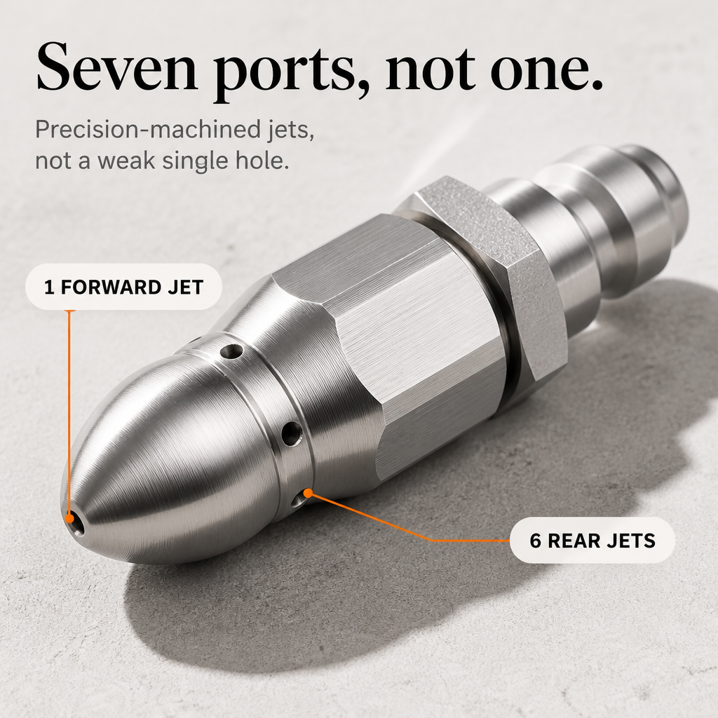 Jetstrike – Self-Propelling 6-Jet Sewer Nozzle (2-pack)