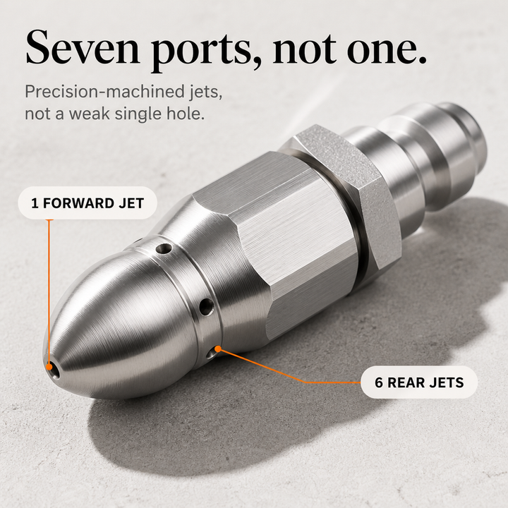 Jetstrike – Self-Propelling 6-Jet Sewer Nozzle (2-pack)