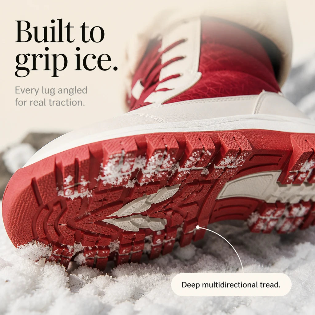 Snowver – Color-Block Faux Fur Trim Winter Boots