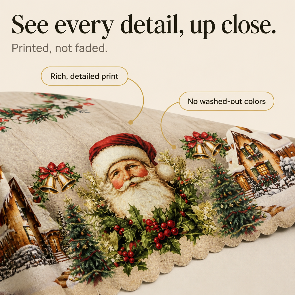 Noelora – Embossed Christmas Print Tablecloth