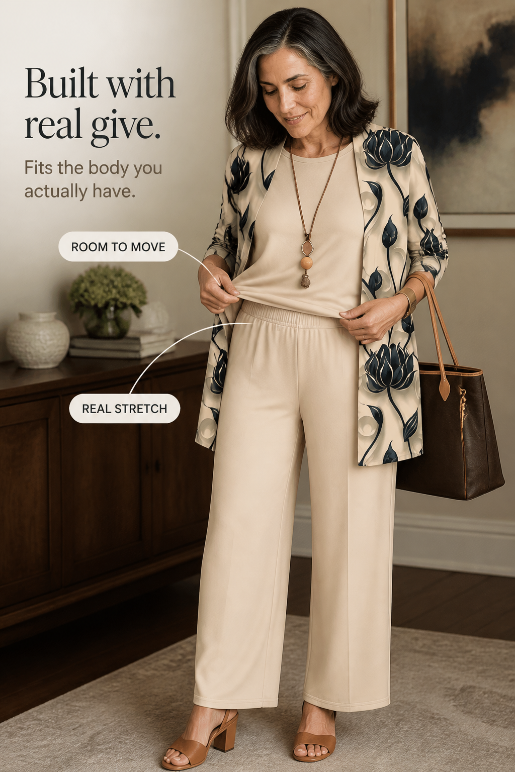 Wearbella – Printed Three-Piece Top And Pants Set