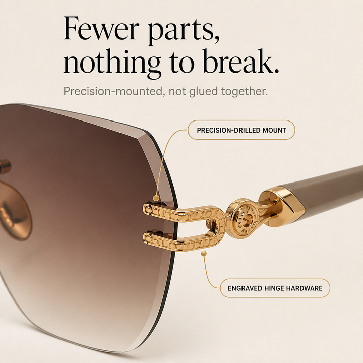Rimlyn – Rimless Oversized Tinted Sunglasses