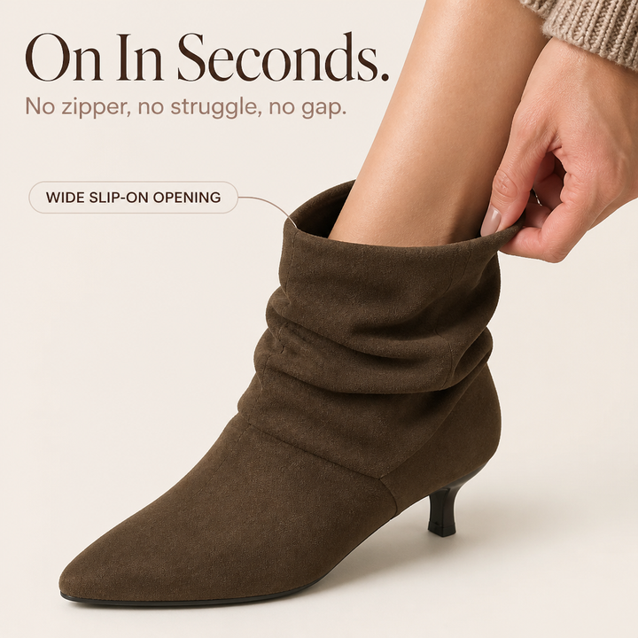 Suedeva – Slouchy Suede Pointed-Toe Ankle Boots
