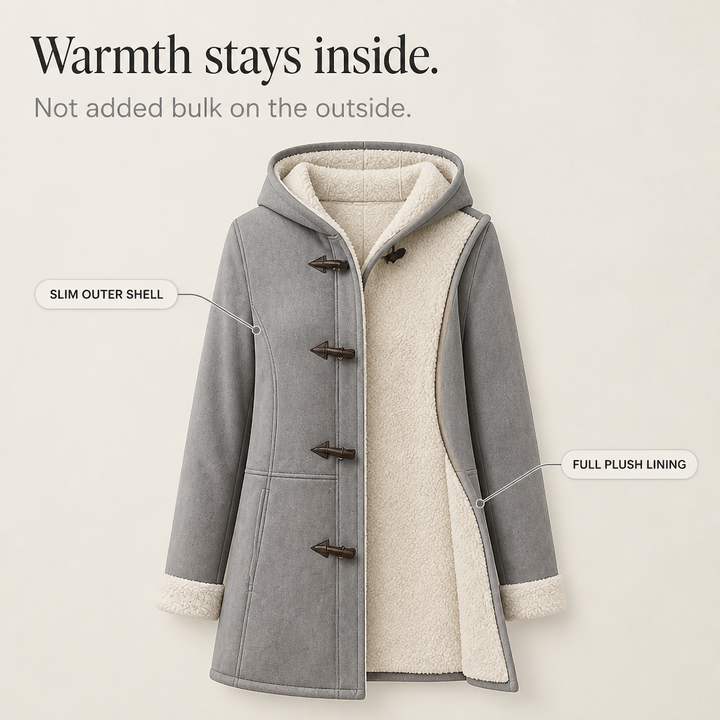 Plushbelle – Faux Shearling Hooded Winter Coat