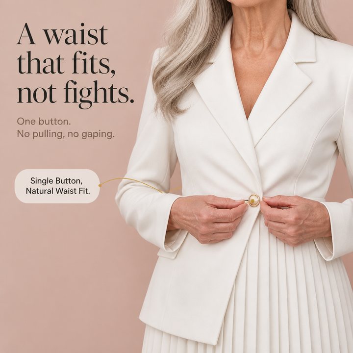 Pleat & Poise – Button-Front Pleated Midi Dress
