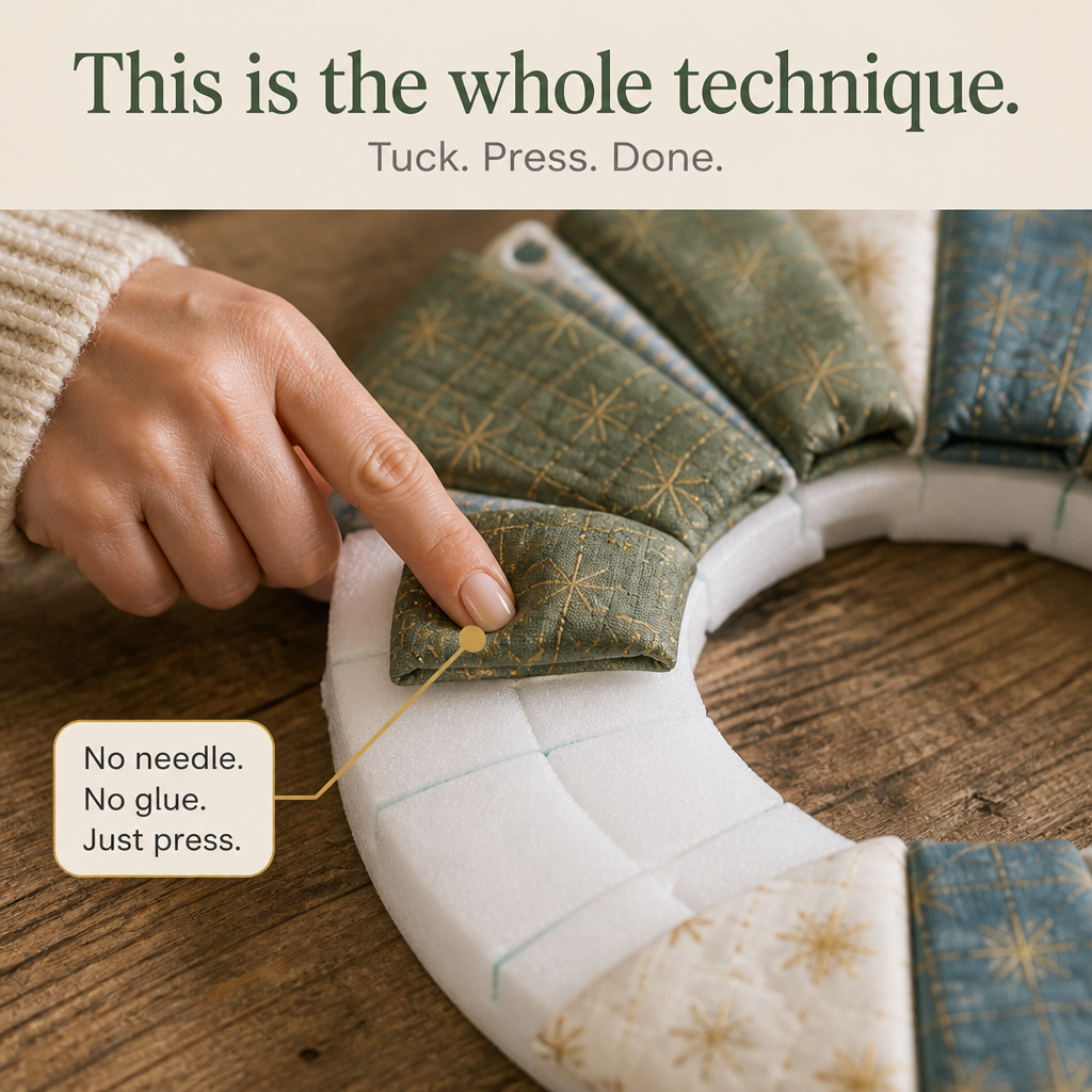 Tuckwreath – No-Sew Quilted Fabric Wreath Kit