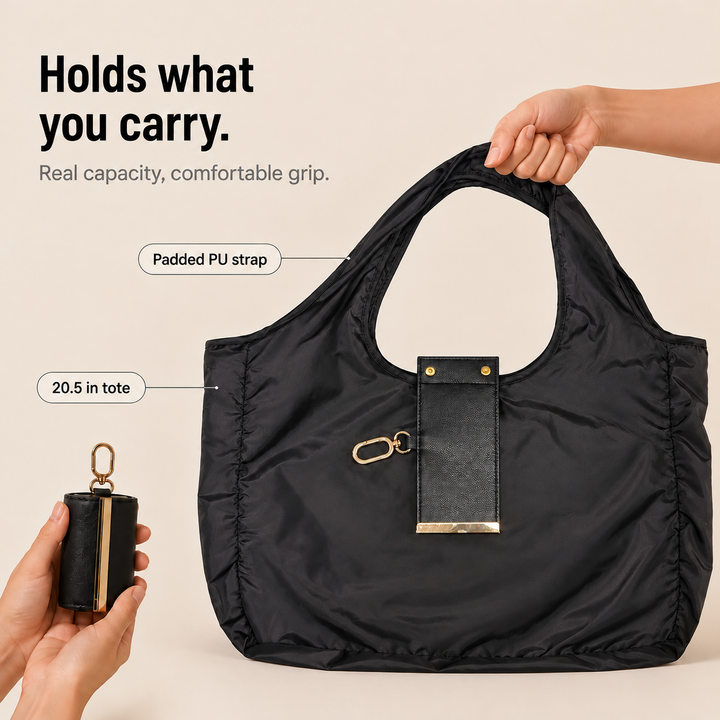 ReadyTote – Adjustable Capacity Everyday Shoulder Bag