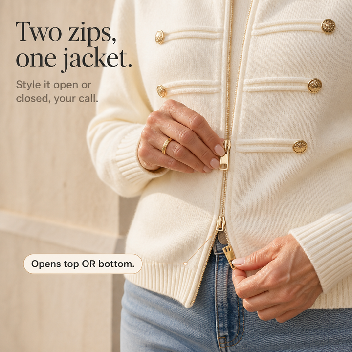 Zipelle – Two-Way Zip Sweater Jacket