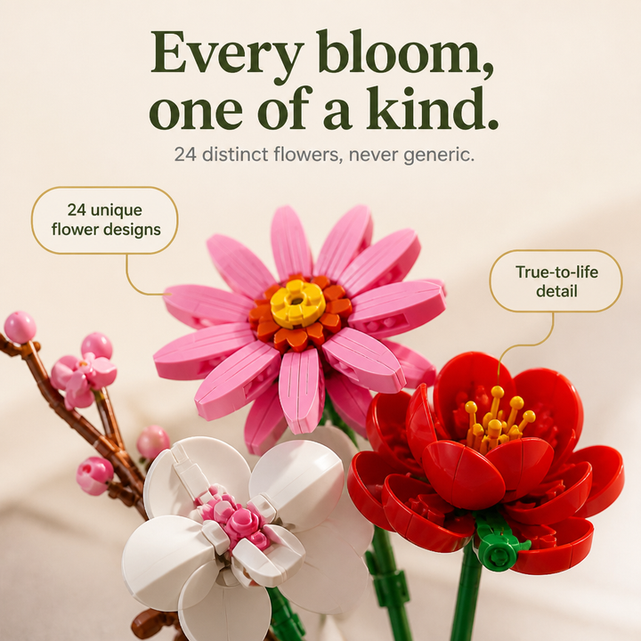 Advent Bloom – 24-Day Flower Building Block Advent Calendar