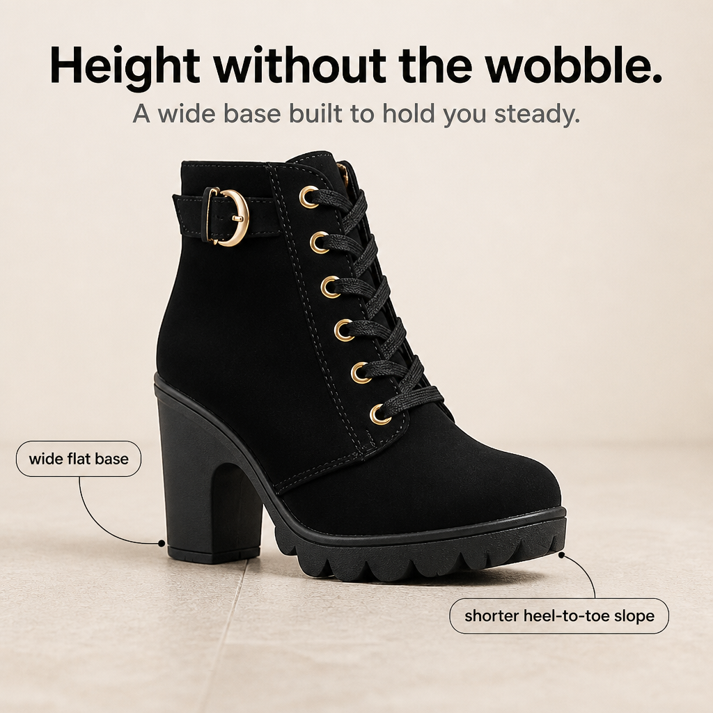 Steadē – Platform Sole Chunky Block Heel Ankle Boots
