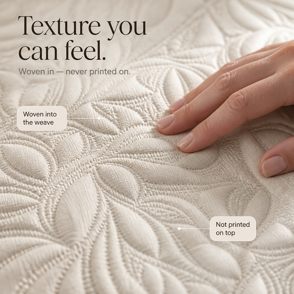 Beddura – Embossed Floral Washed Cotton Comforter Set