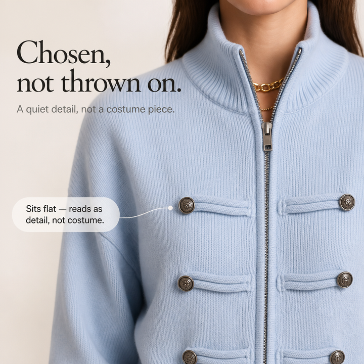 Wearbella – Hussar Knot-Detail Zip Cardigan