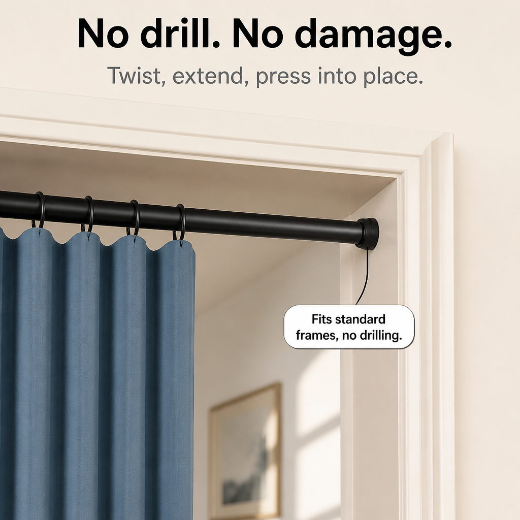 Foldura – No-Drill Magnetic Accordion Door Curtain