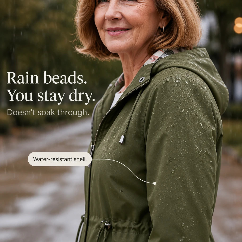 Plaidwell – Detachable Hood Adjustable Waist Rain Jacket