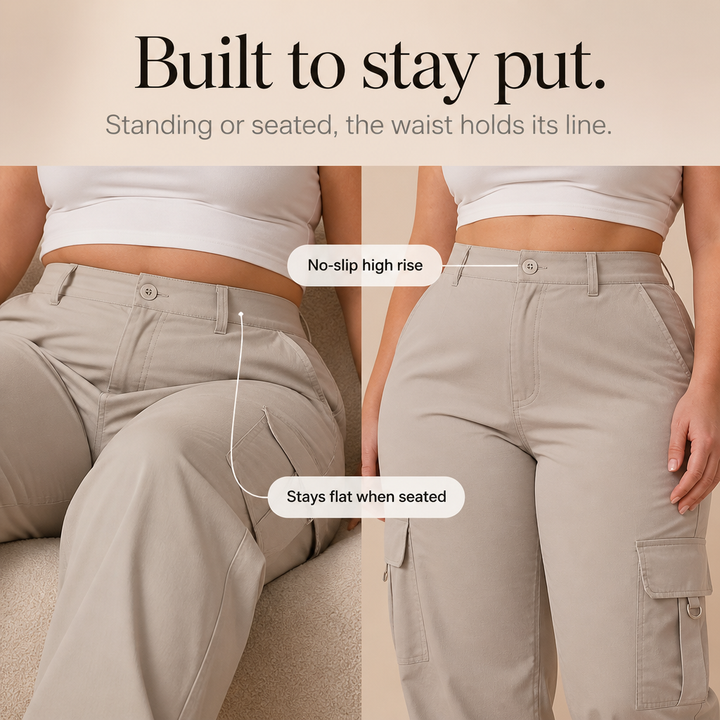 Waistline – High-Waisted Straight-Leg Cargo Pants