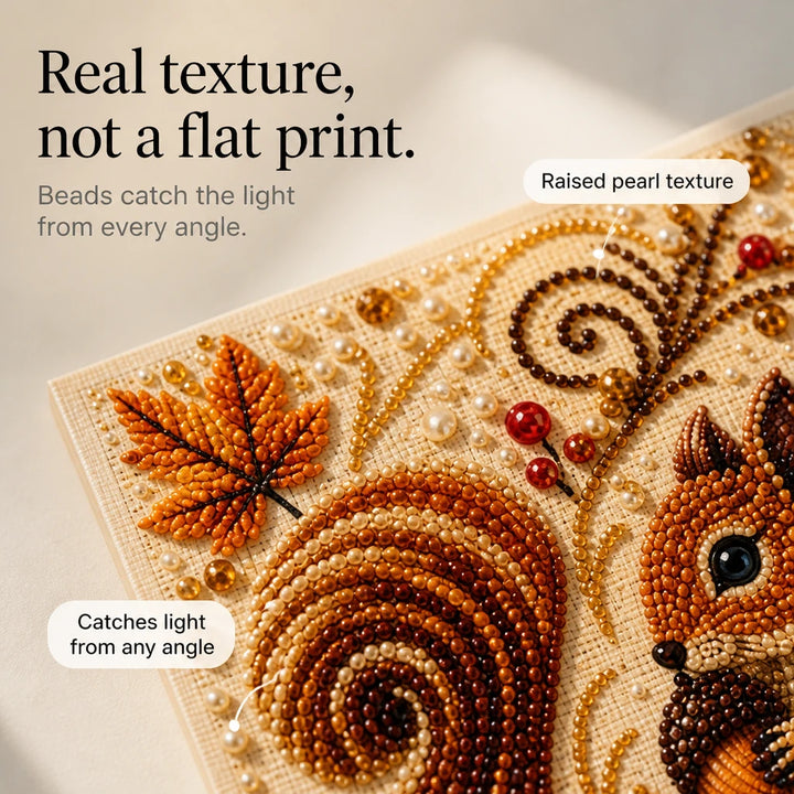 Harvest & Hearth – Pearl Bead Squirrel Diamond Painting Kit