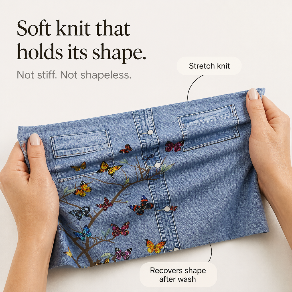 Denimly – Botanical Embroidered Denim-Look Tank Top