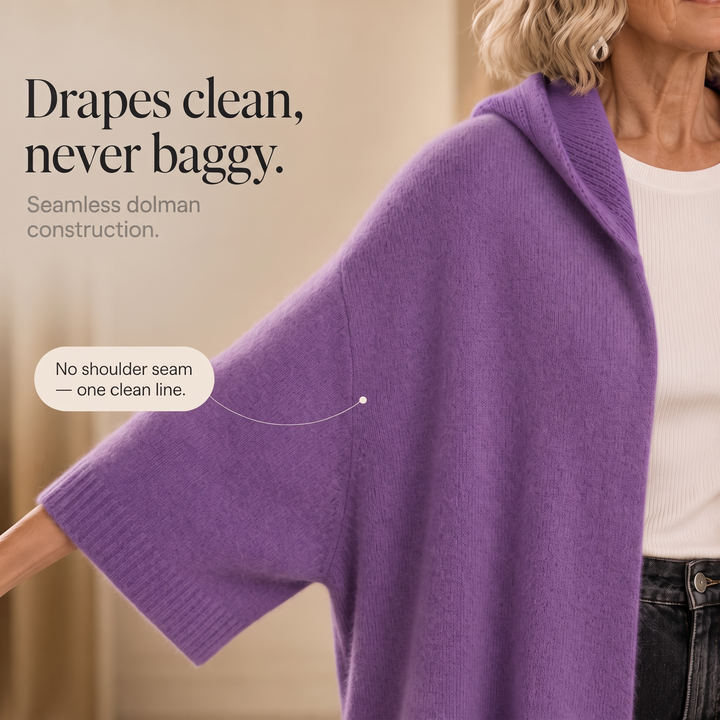 Velmora – Hooded Open-Front Batwing Knit Cardigan