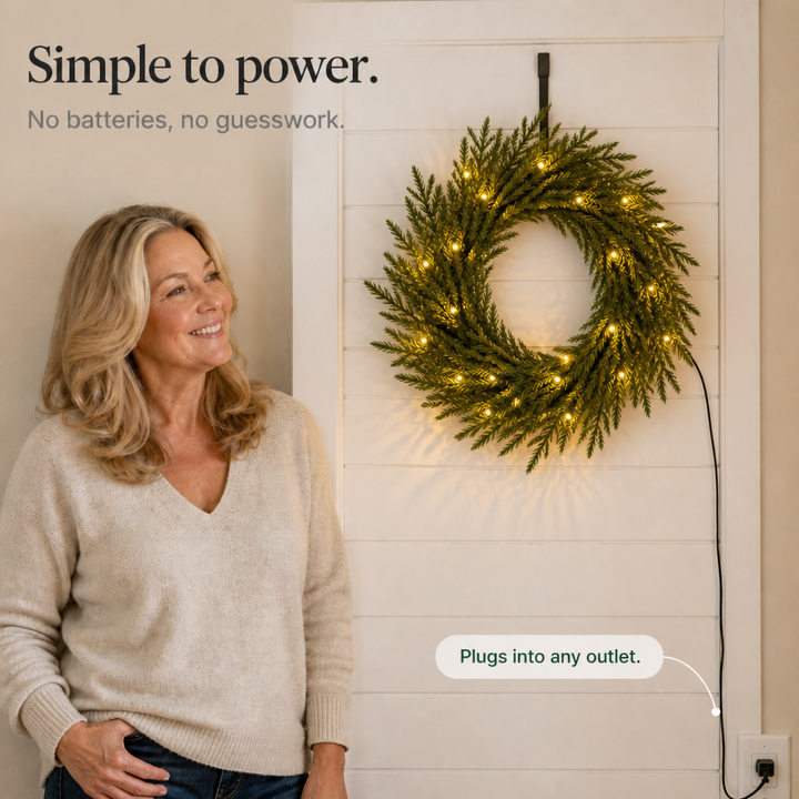 Glowpine – Pre-Lit Norfolk Pine Wreath
