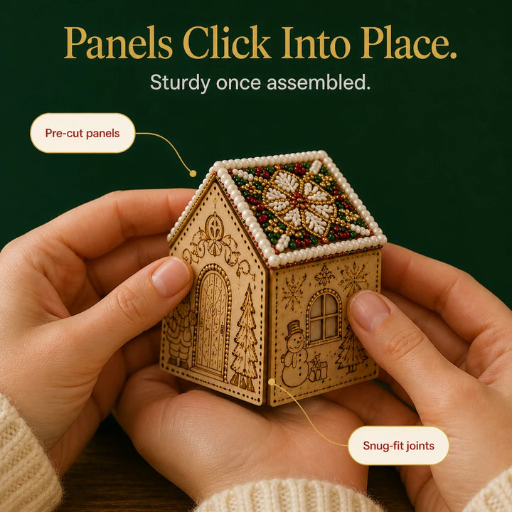 Hearthglint – 3D Wooden Diamond Painting Christmas House Kit