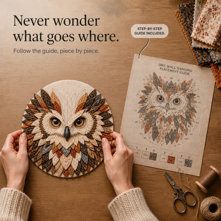 Featherwise – Layered Fabric Owl Wall Art Kit