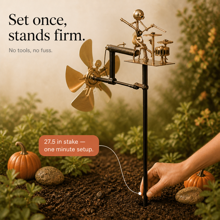 Windplayer – Metal Drummer Garden Stake