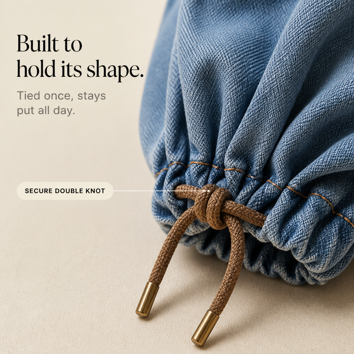 Balloon & Cinch – Drawstring Cuff Wide-Leg Balloon Jeans