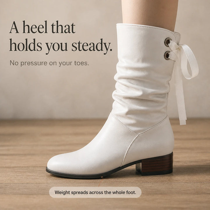 Archwell – Ruched Ribbon Mid-Calf Boots