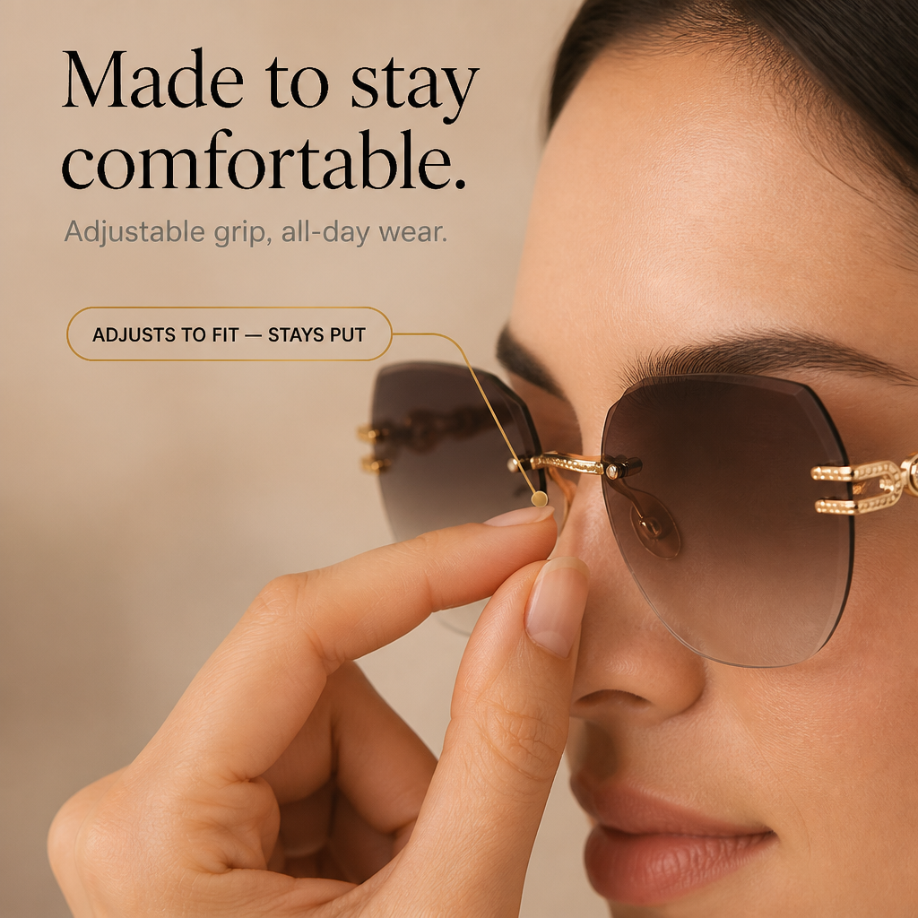 Rimlyn – Rimless Oversized Tinted Sunglasses