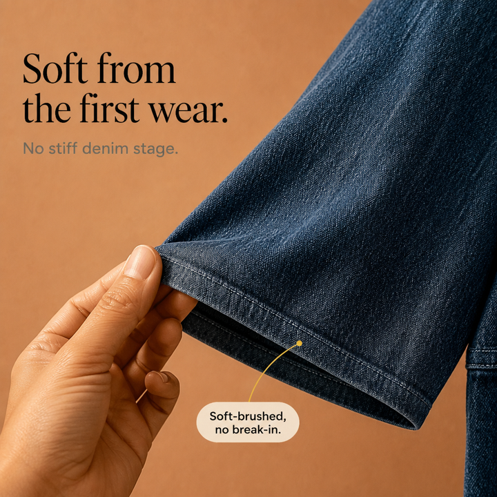 Wearlow – Oversized Washed Denim Look Hooded Poncho