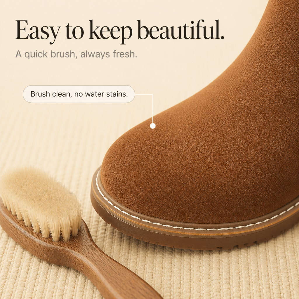 Wearbella – Faux Shearling-Lined Suede Ankle Boots